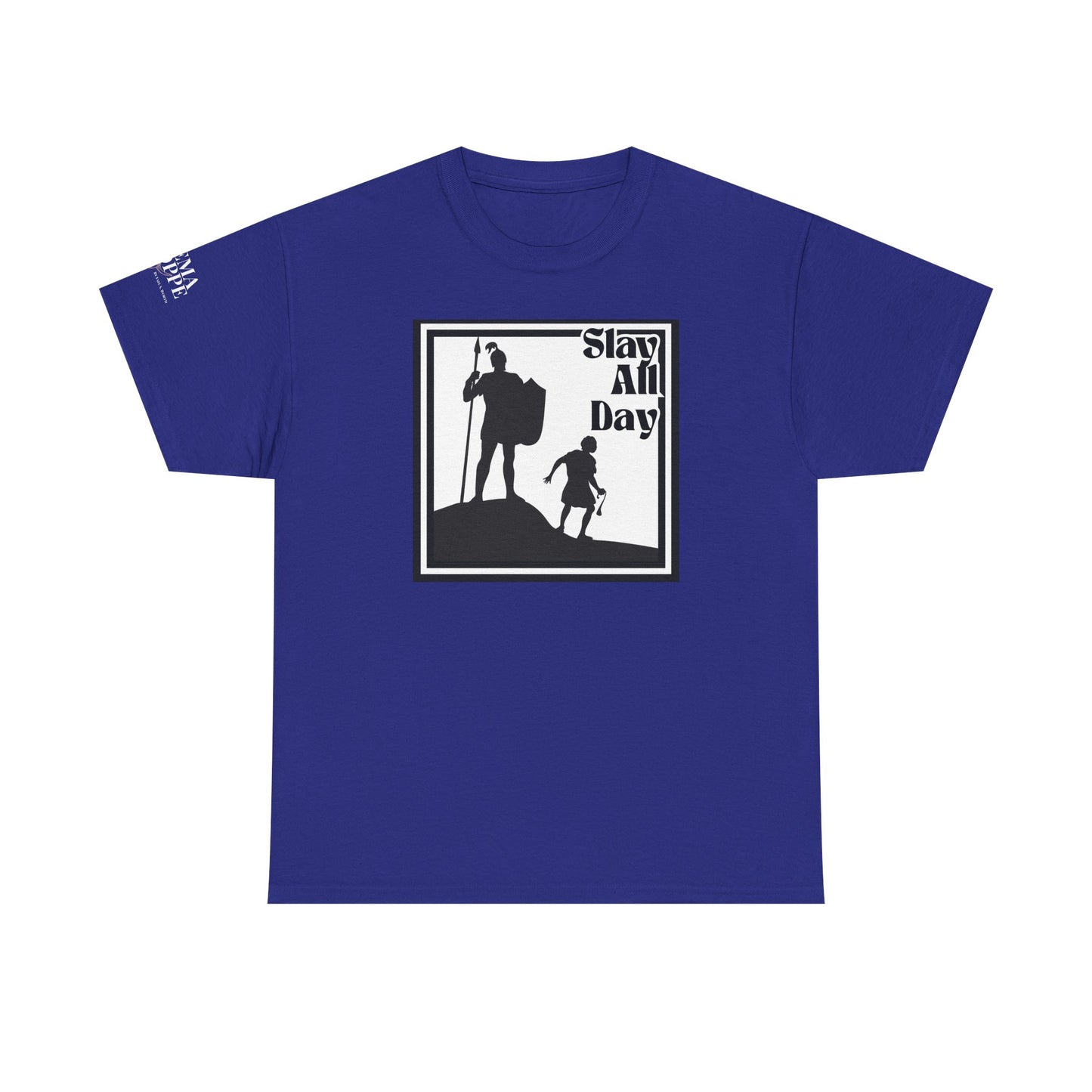 Slay All Day David and Goliath Unisex Heavy Cotton T-Shirt Biblical Humor Tee
