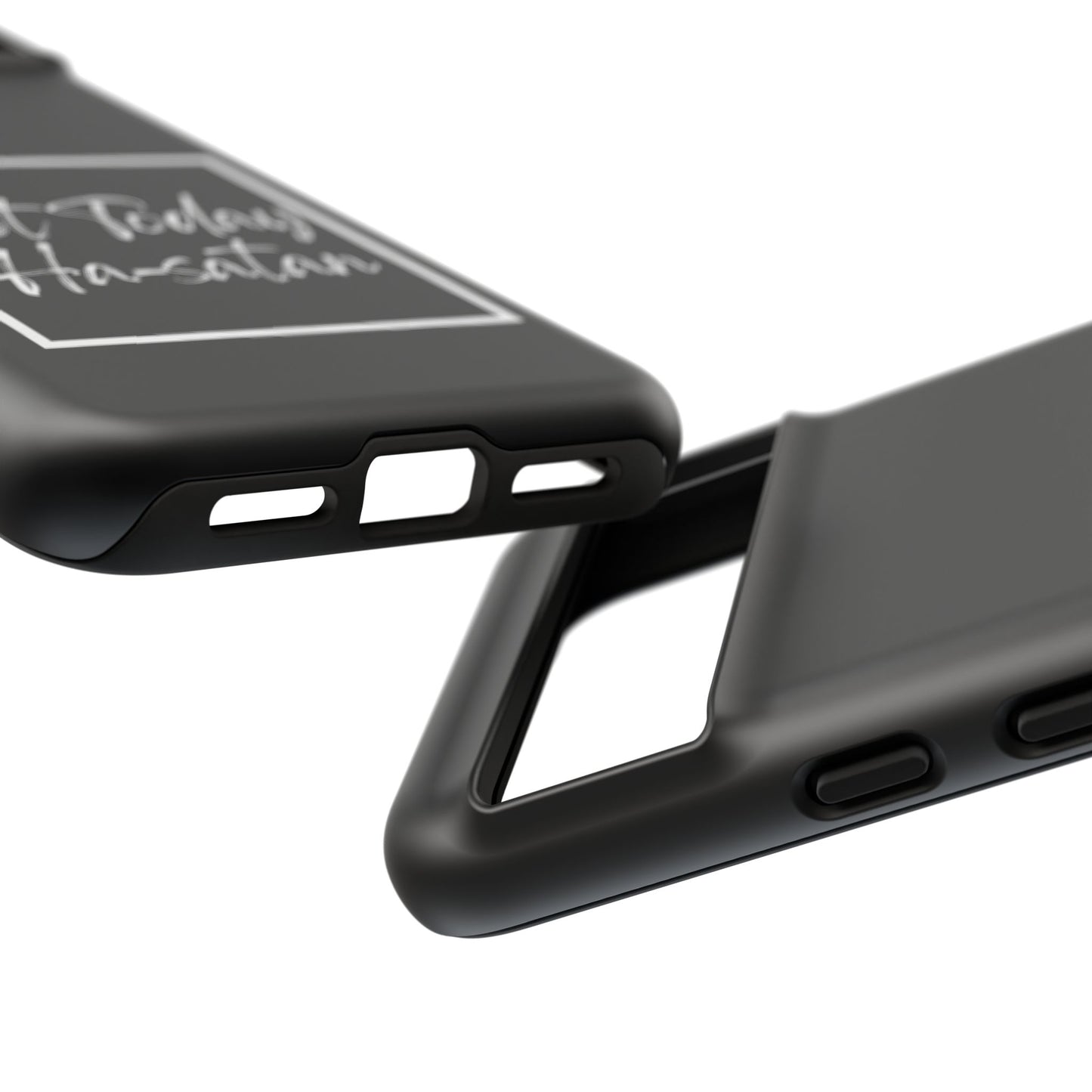 Phone Case- “Not Today Ha-satan” Black Tough Protective Cover Hebrew Humor