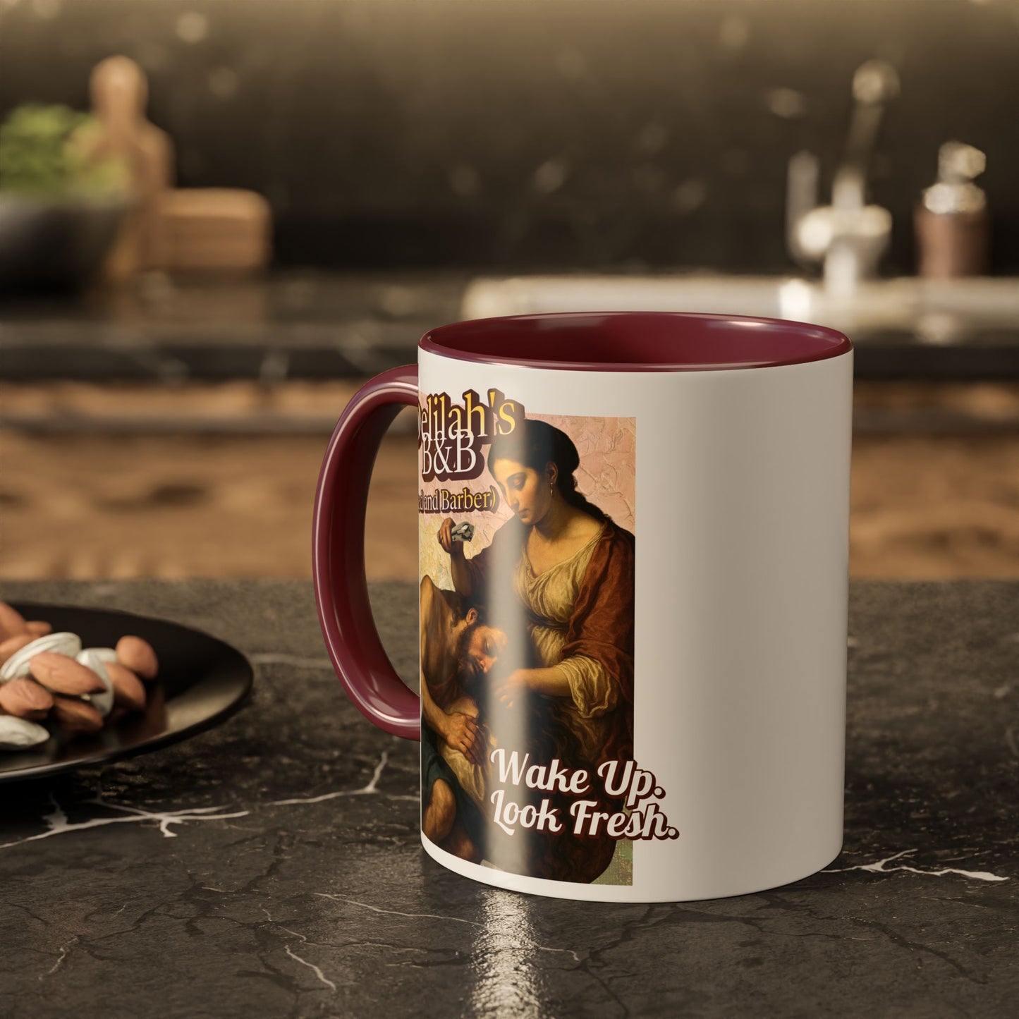 Funny Vintage Sampson Delilah's B&B Coffee Mug