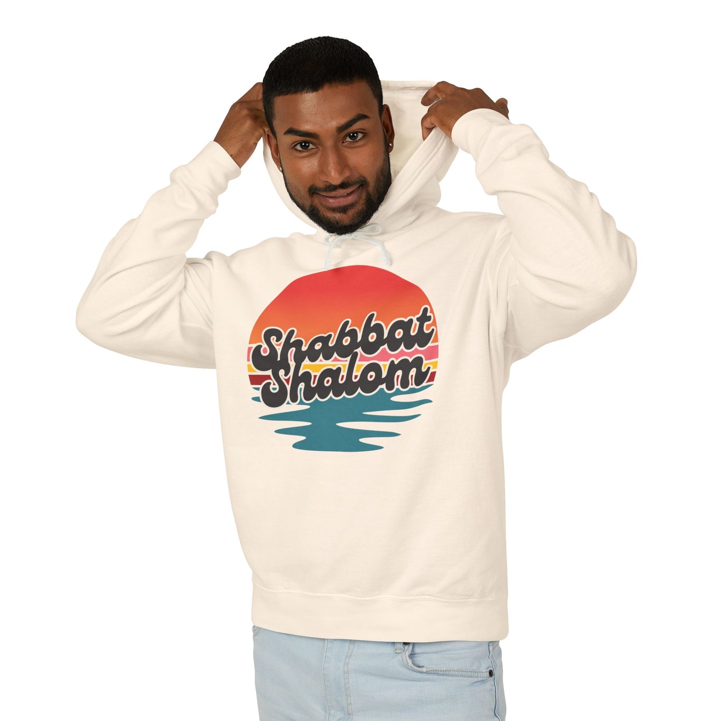 Shabbat Shalom Hoodie, Lightweight Hooded Sweatshirt, Unisex Spiritual Apparel, Torah Life, Cozy Shabbat Wear