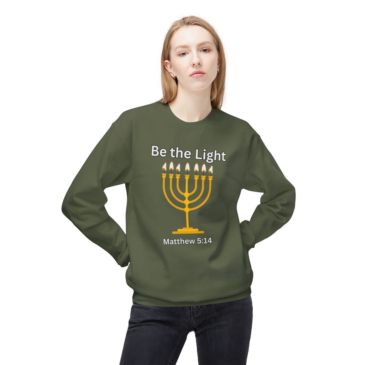 Be The Light Unisex Midweight Softstyle Fleece Crewneck Sweatshirt