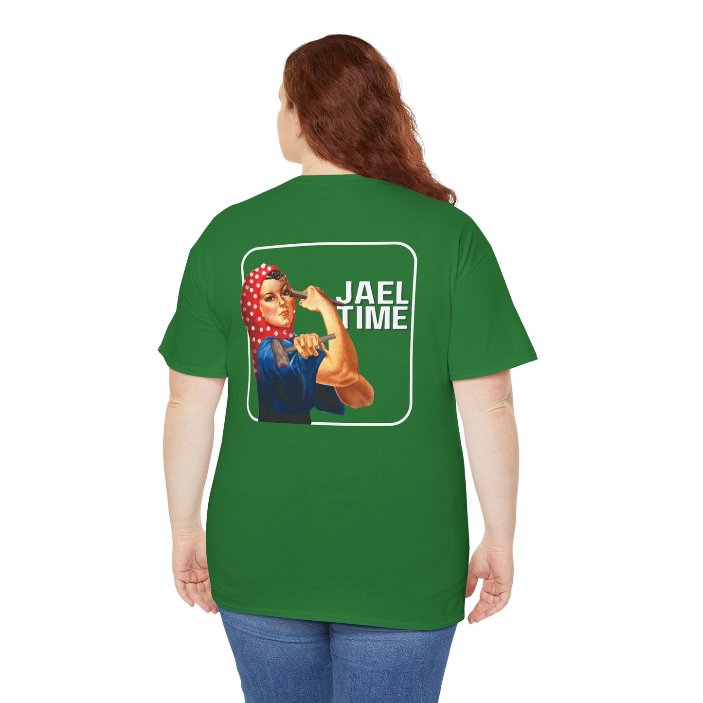'Jael Time' Humorous Bible Story T-Shirt with Tent Peg and Hammer Design Cotton Tee