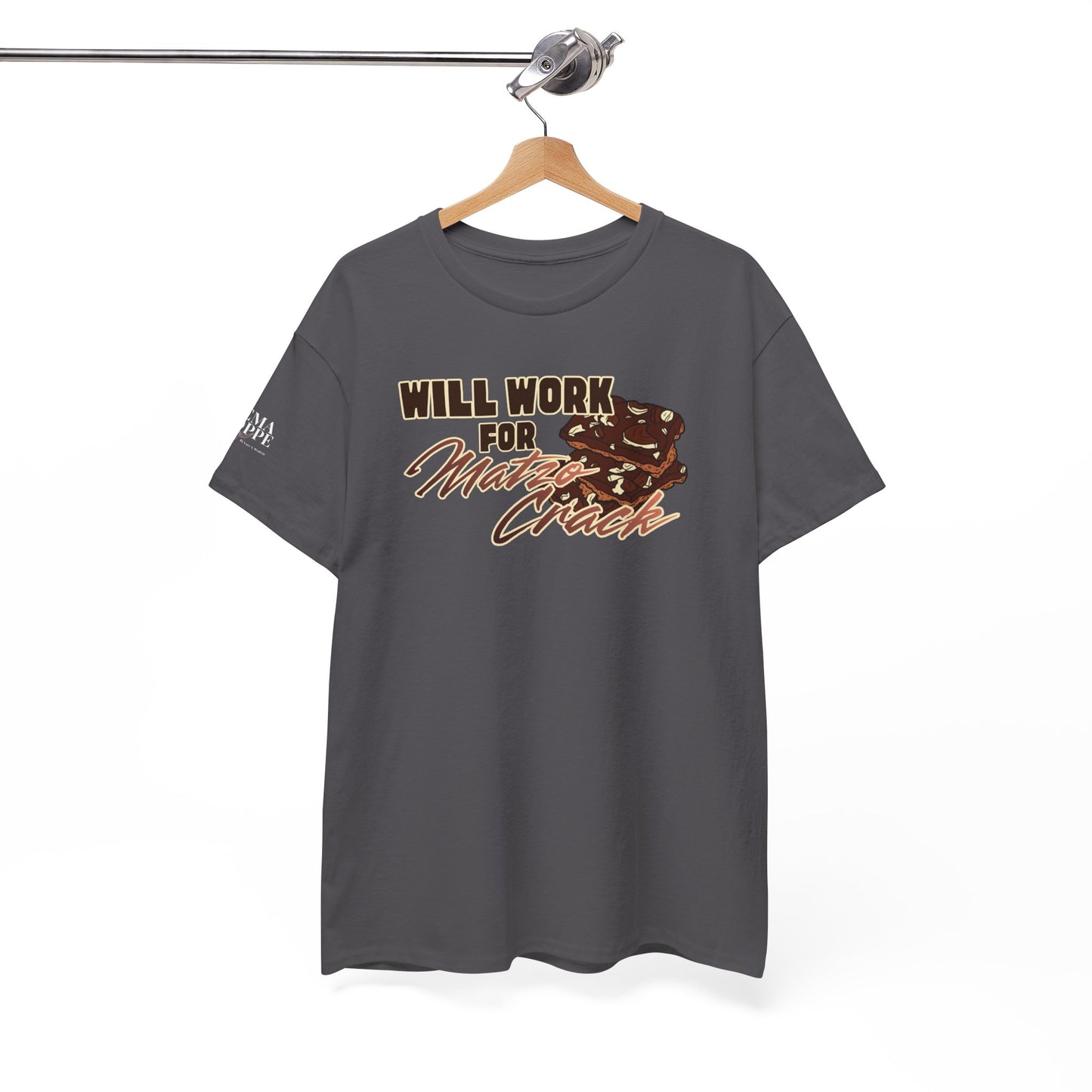 Will Work for Matzo Crack Funny Passover Unleavened Bread T‑Shirt