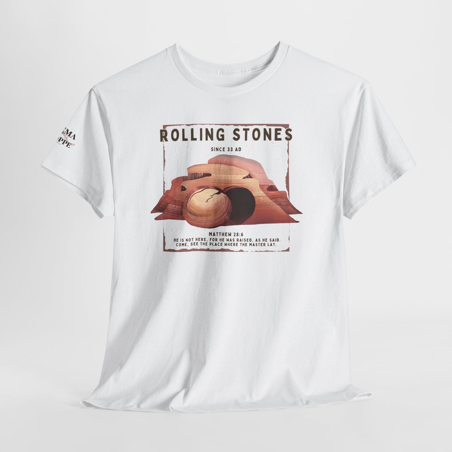 Rolling Stones Since 33 AD Biblical Graphic Tee — "Hebrew Hahas" Vintage Faith Shirt