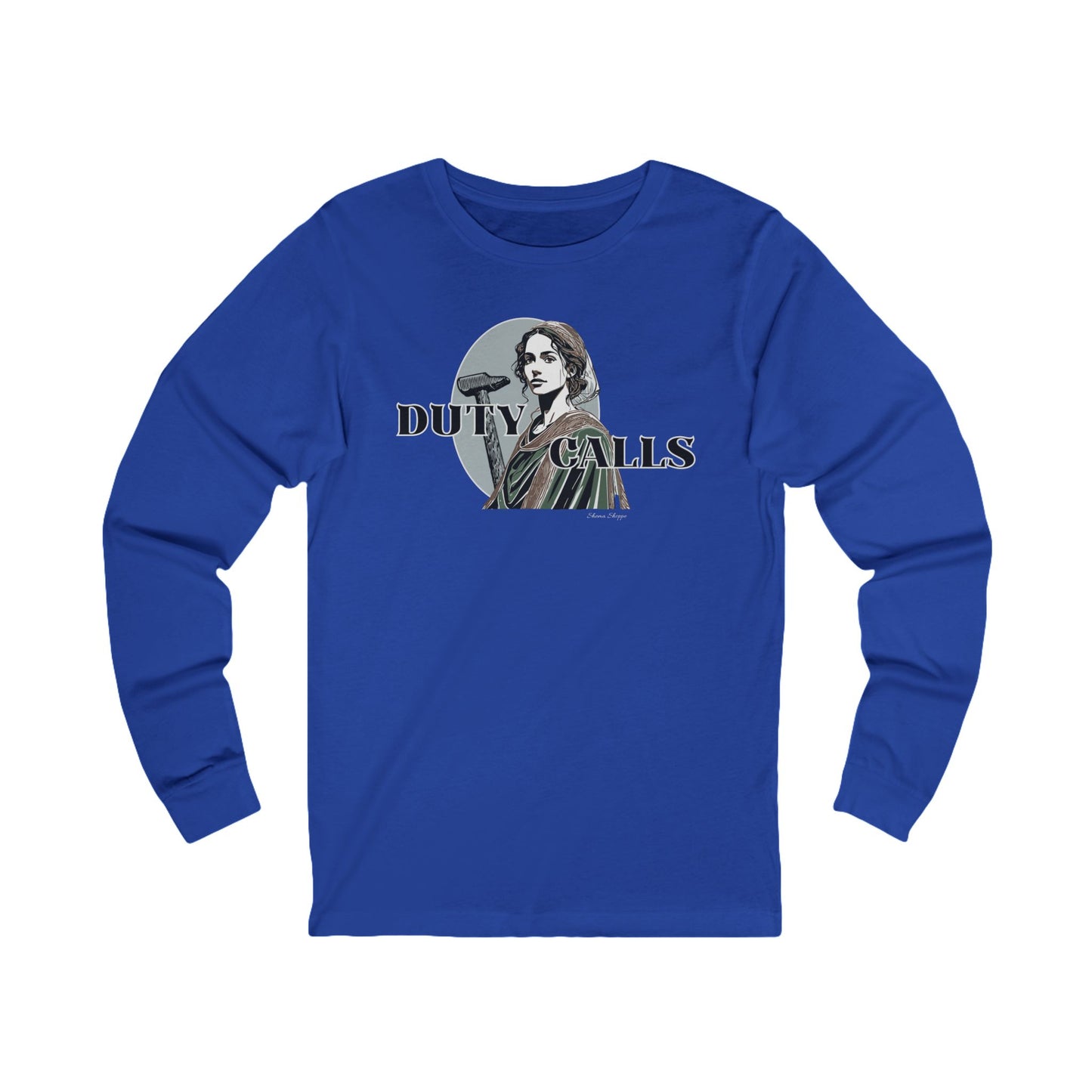 Duty Calls Long Sleeve Tee — Vintage Woman Graphic