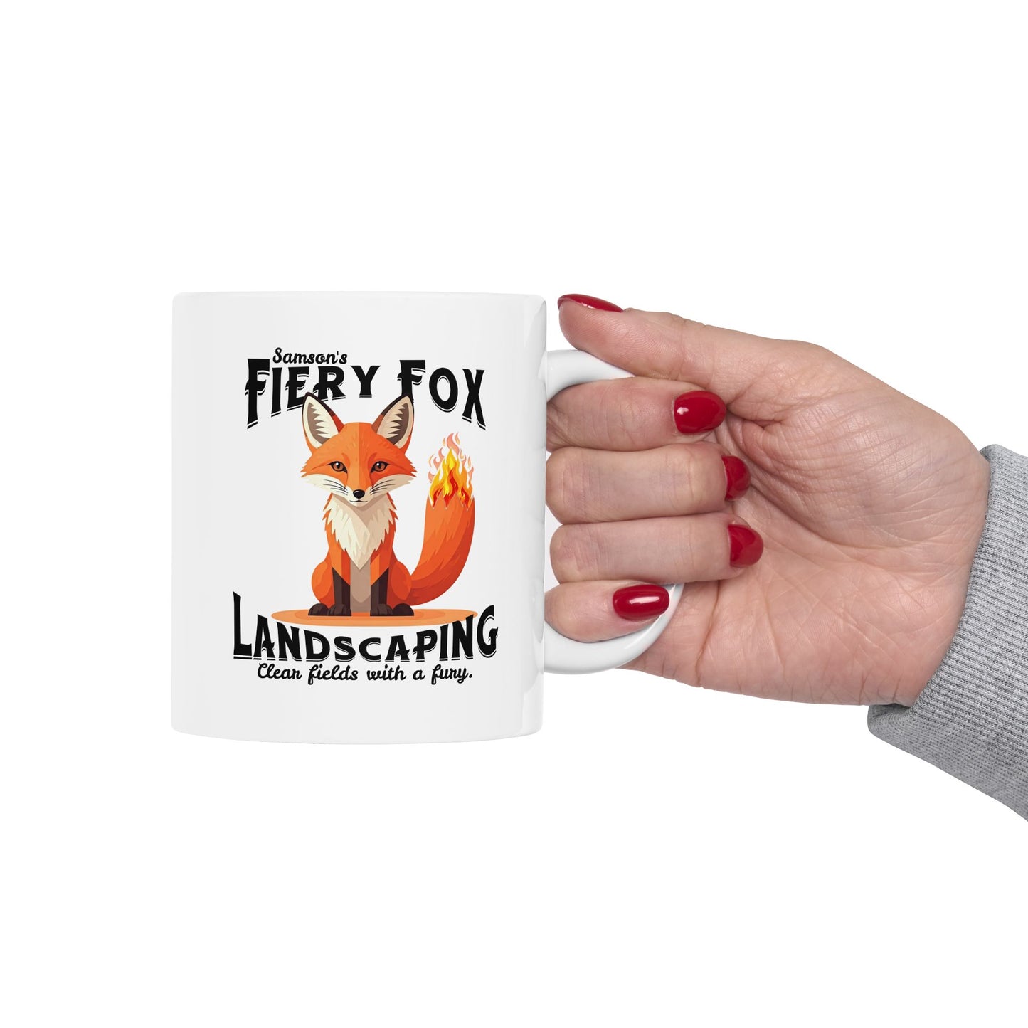 Mug - Fiery Fox Landscaping Samson Bible Funny Ceramic Mug (11oz, 15oz)