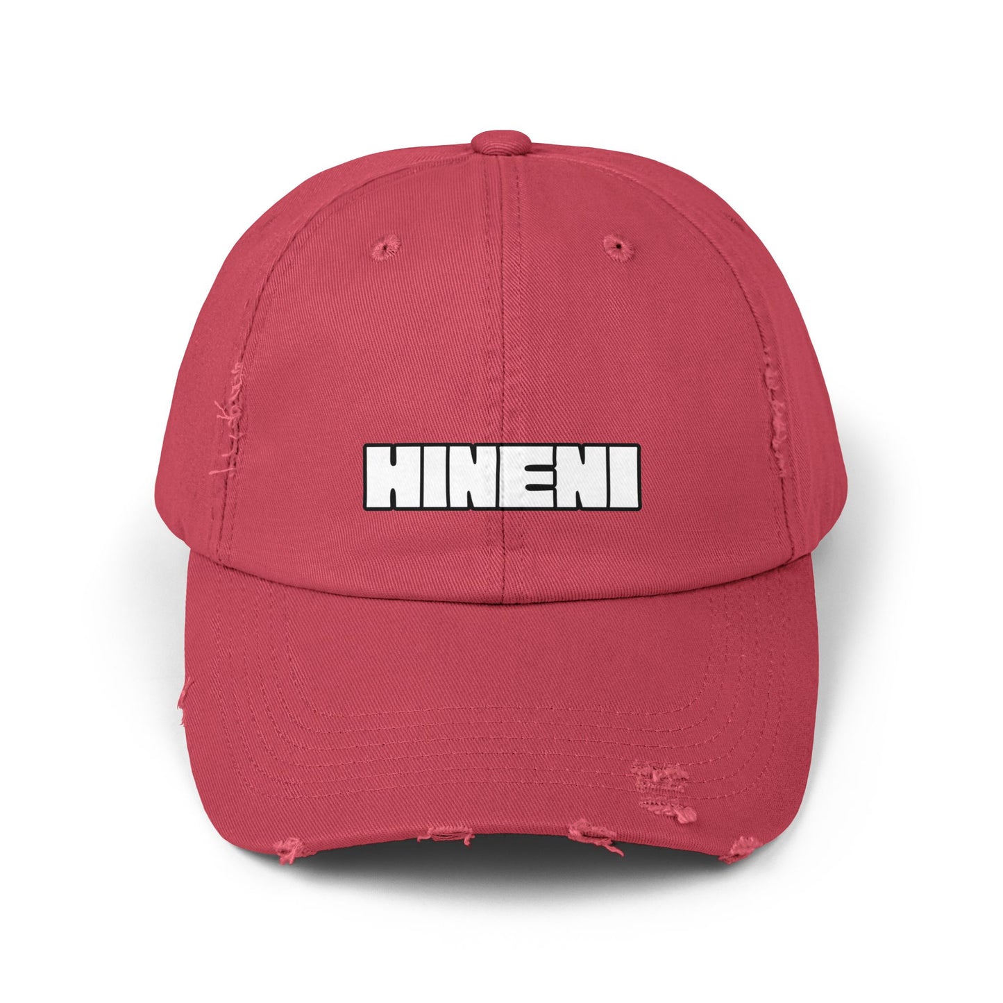 Hineni (Hebrew for "here I am")  Distressed Cap with 'Hineni' | Casual Streetwear Hat, Daily Accessory, Gift for Him/Her, Trendy Cap