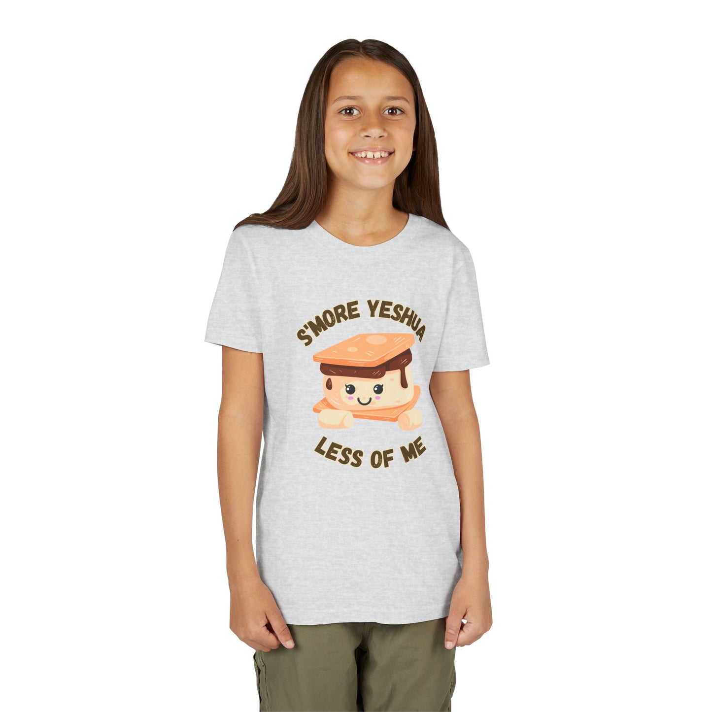 Youth T-Shirt - More Yeshua, Less of Me Shirt Cute S'mores for Sukkot