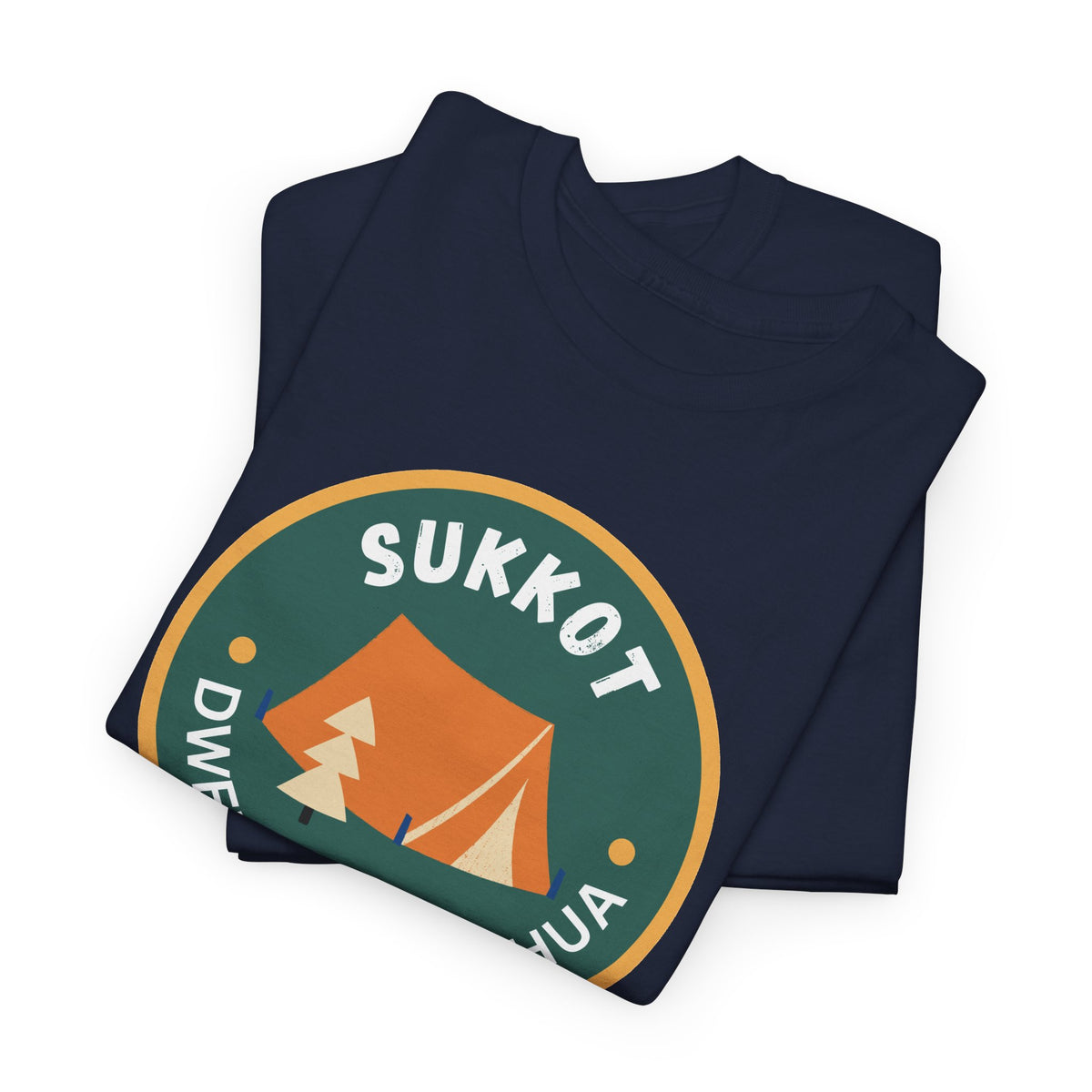 Sukkot Camping Tee — “Dwell With Yeshua” Biblical Feast T‑Shirt