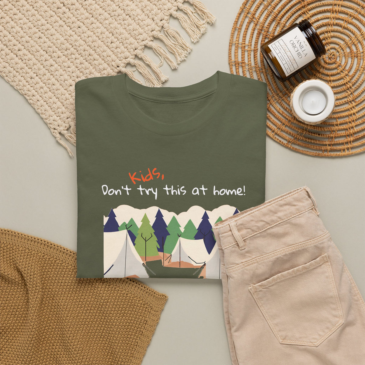 Kids, Don't Try This At Home Sukkot Shirt (dark colors)