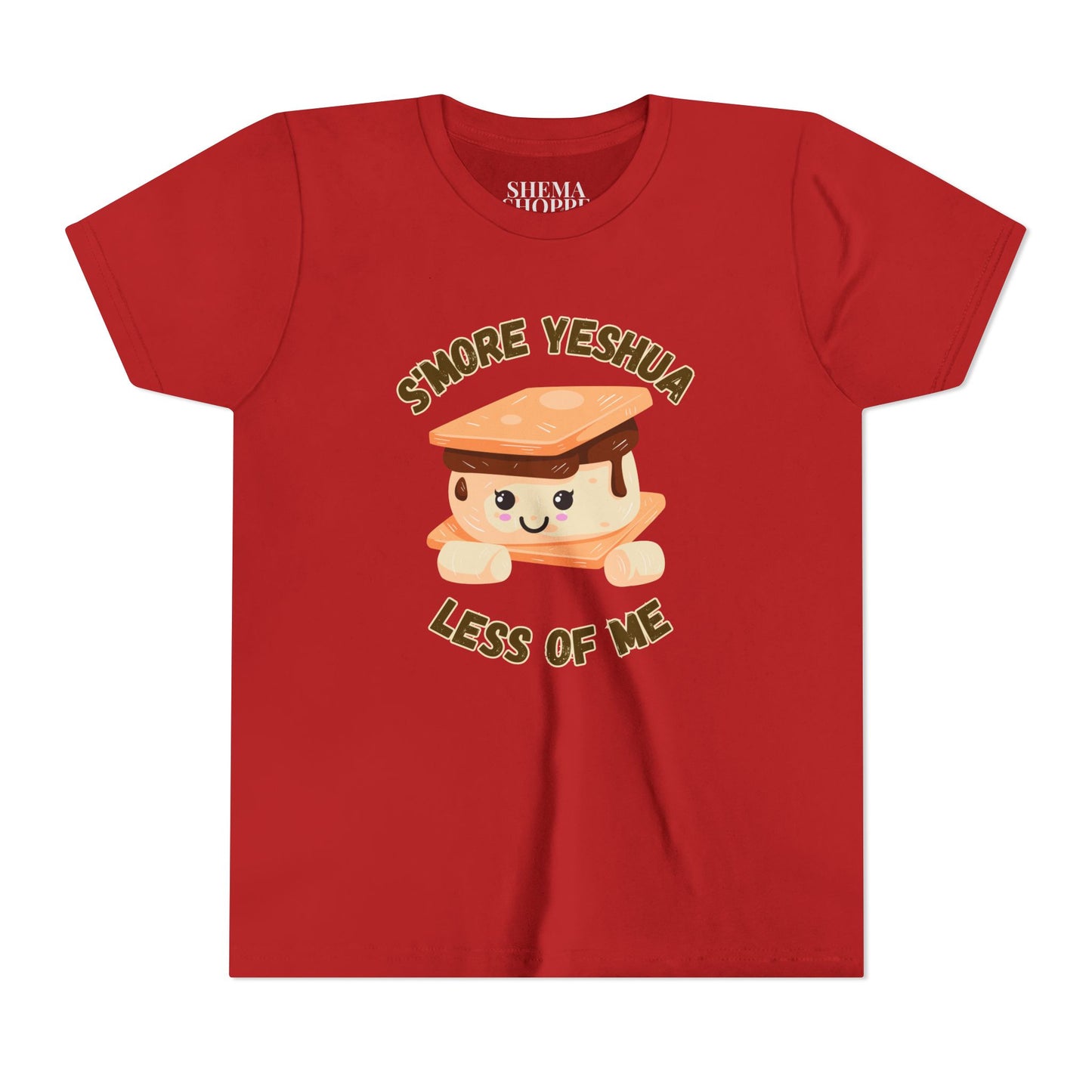 Youth T-Shirt - More Yeshua, Less of Me Shirt Cute S'mores for Sukkot