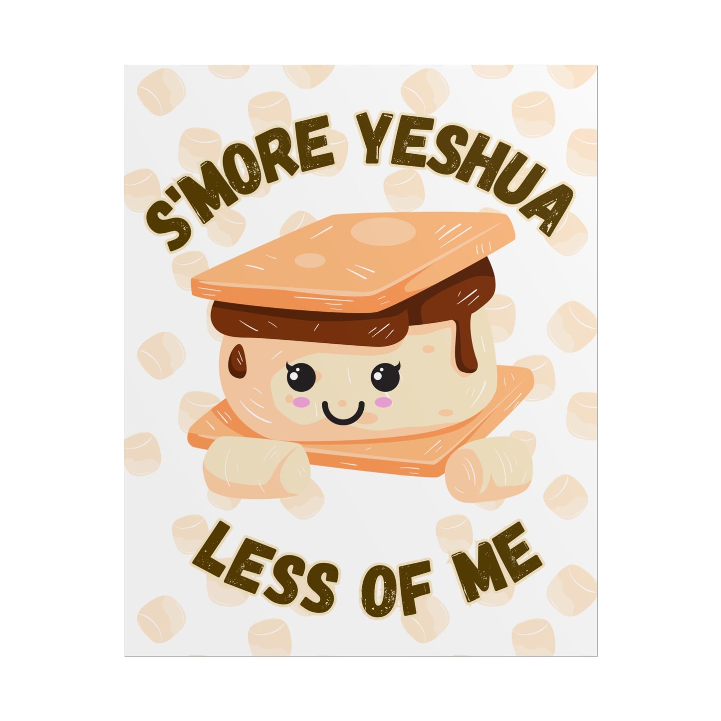 Cute S'more Yeshua Rolled Poster, Whimsical Wall Art, Sweet Kitchen Decor, Playful Gift Idea, Kids Room Wall Art