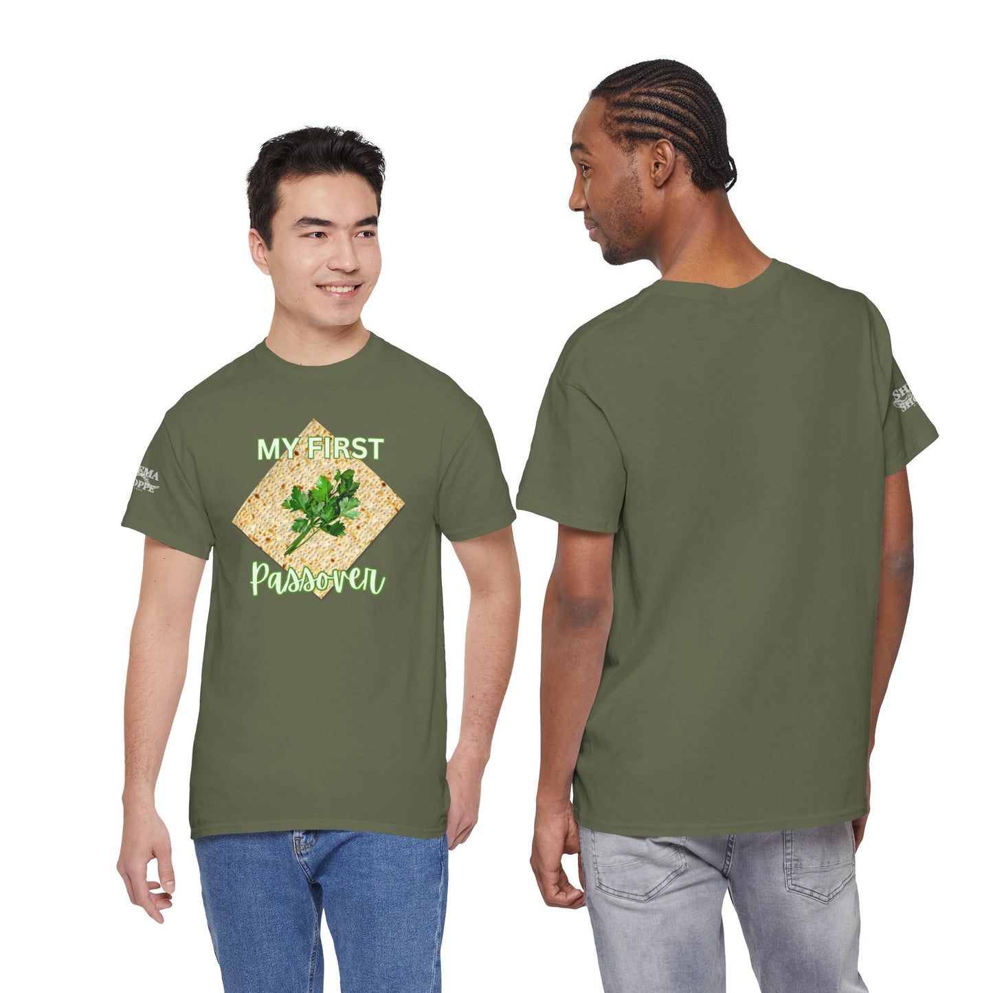 Adults My First Passover T‑Shirt — Seder Matzo & Parsley Pesach Tee