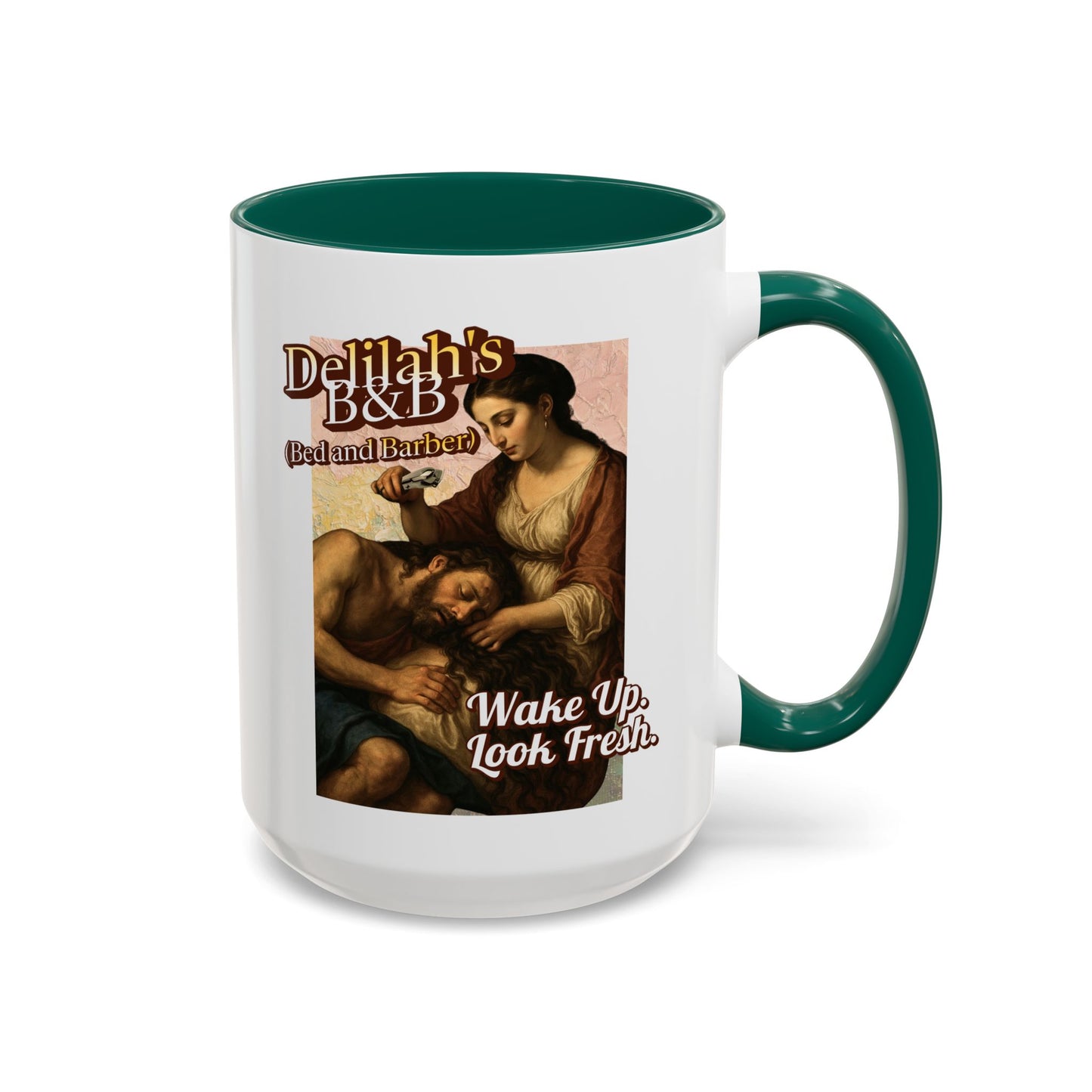Funny Vintage Sampson Delilah's B&B Coffee Mug Bible Humor