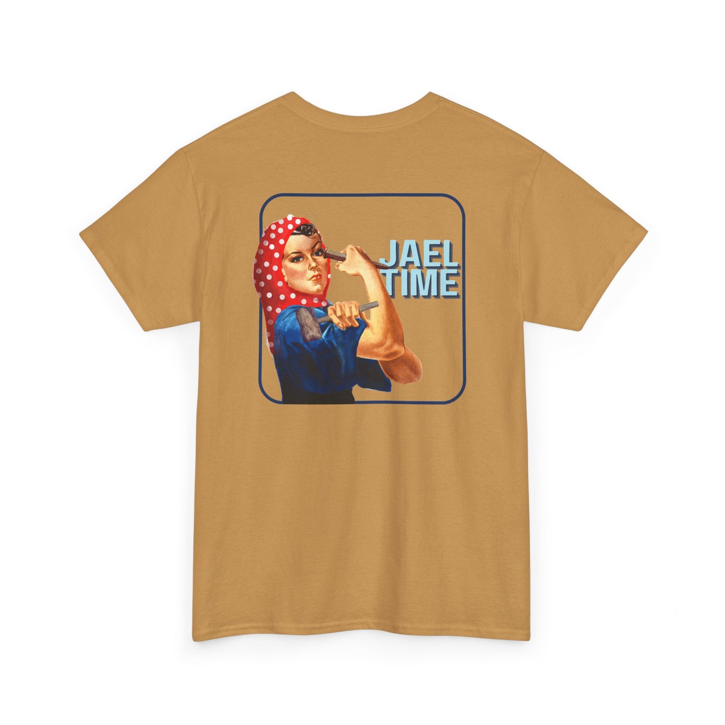 'Jael Time' Humorous Bible Story T-Shirt with Tent Peg and Hammer Design Cotton Tee