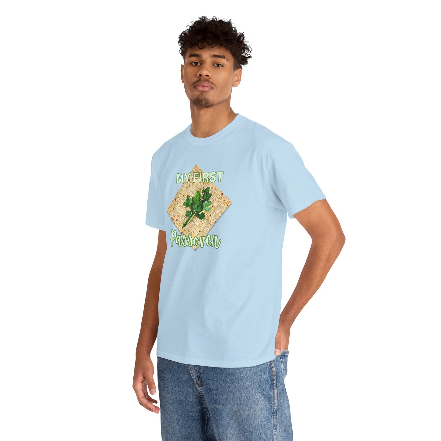 Adults My First Passover T‑Shirt — Seder Matzo & Parsley Pesach Tee