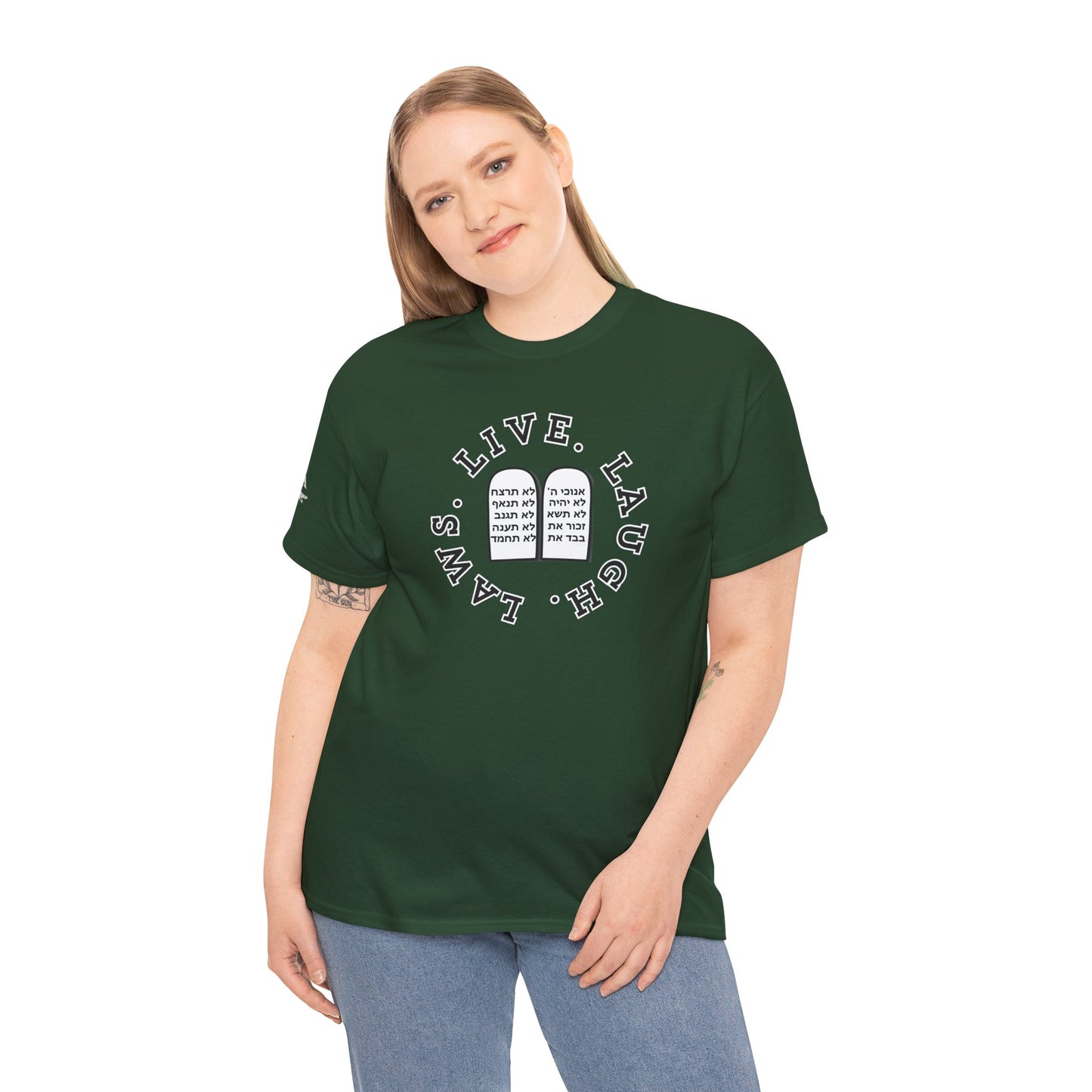 Live Laugh Laws T‑Shirt — Legal Humor Tee with Open Book Graphic