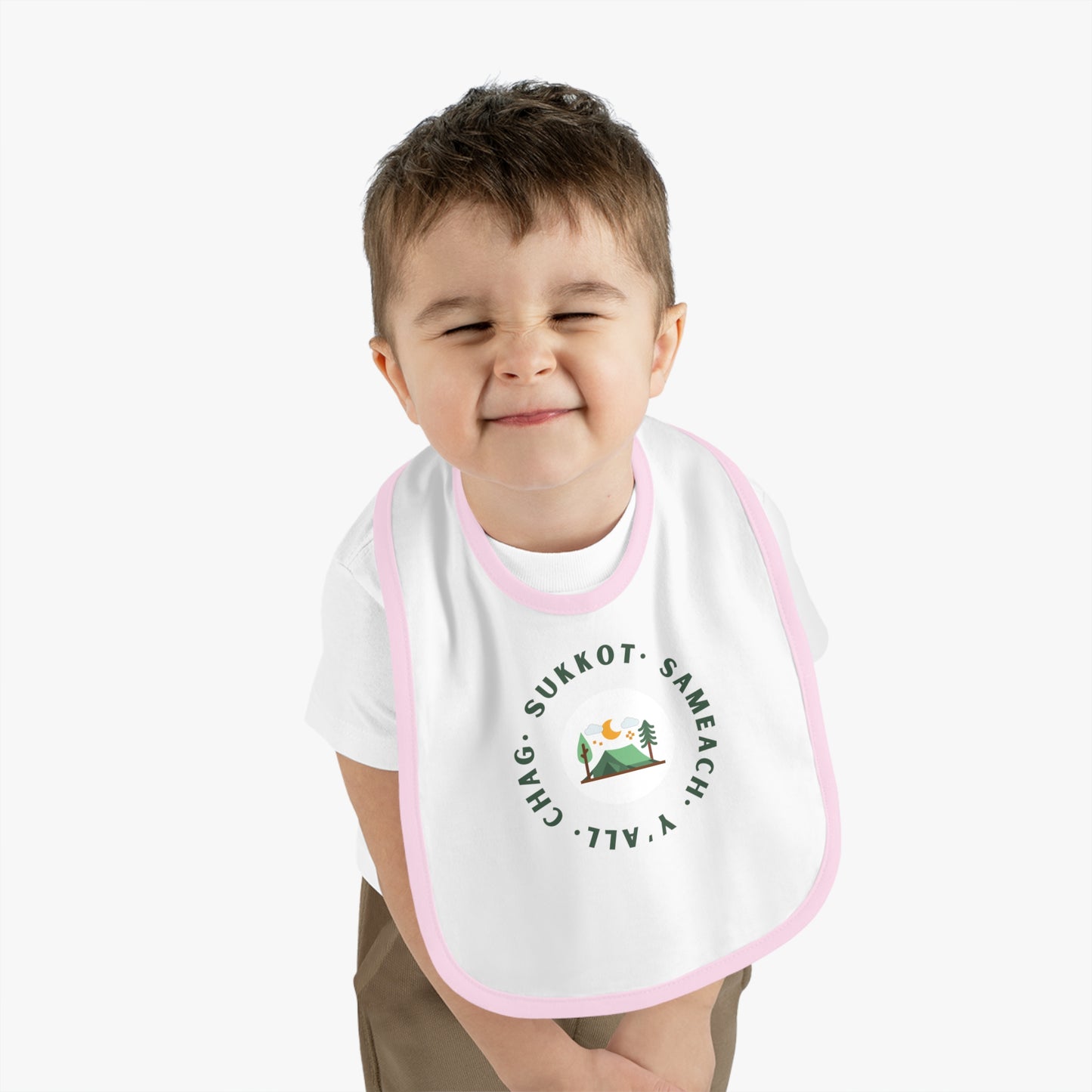 Chag Sukkot Y'all Baby Contrast Trim Jersey Bib