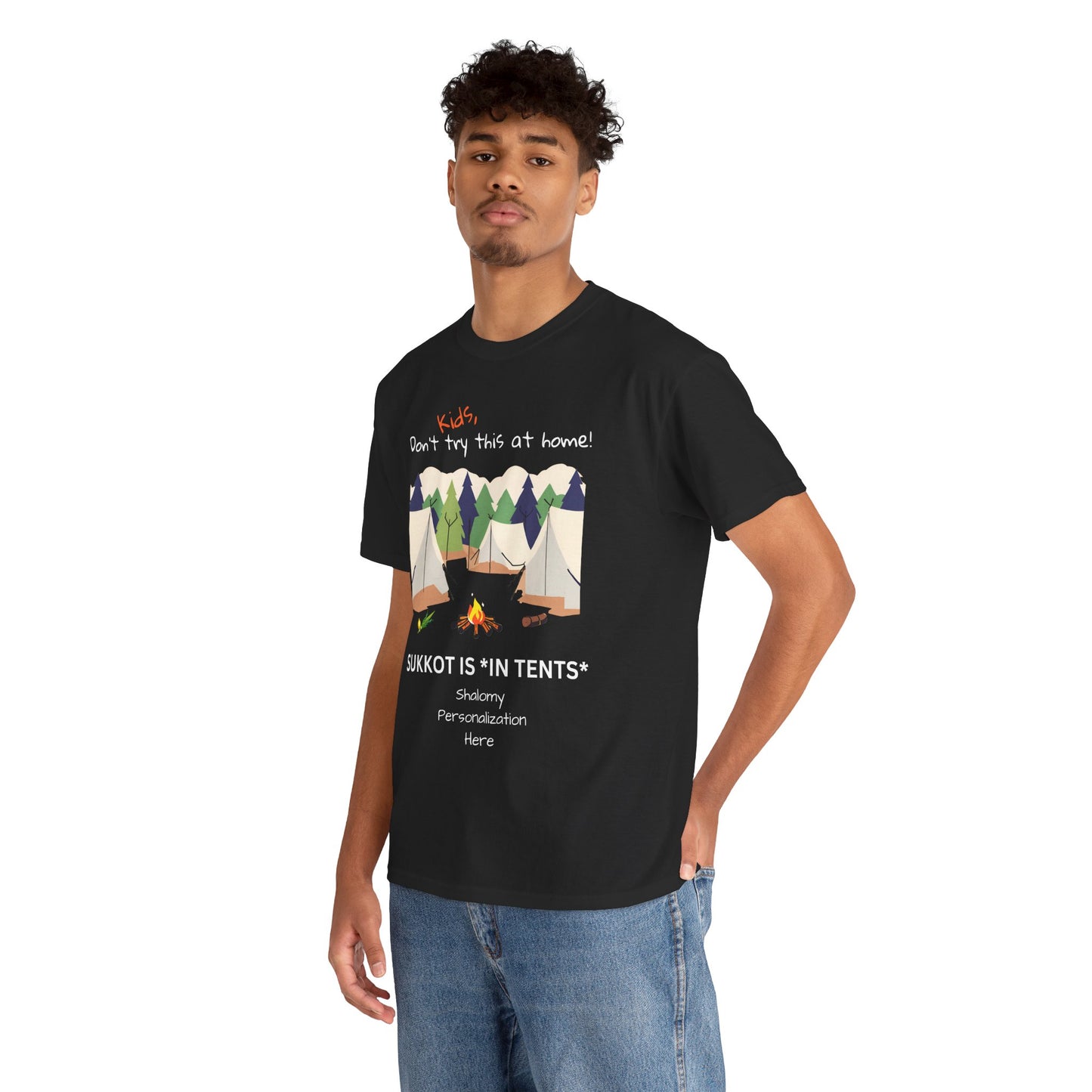Personalized Kids, Don't Try This At Home Sukkot Shirt, dark colors