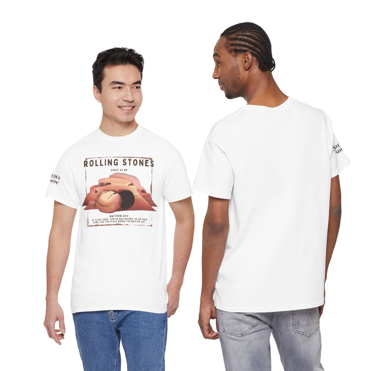 Rolling Stones Since 33 AD Biblical Graphic Tee — "Hebrew Hahas" Vintage Faith Shirt