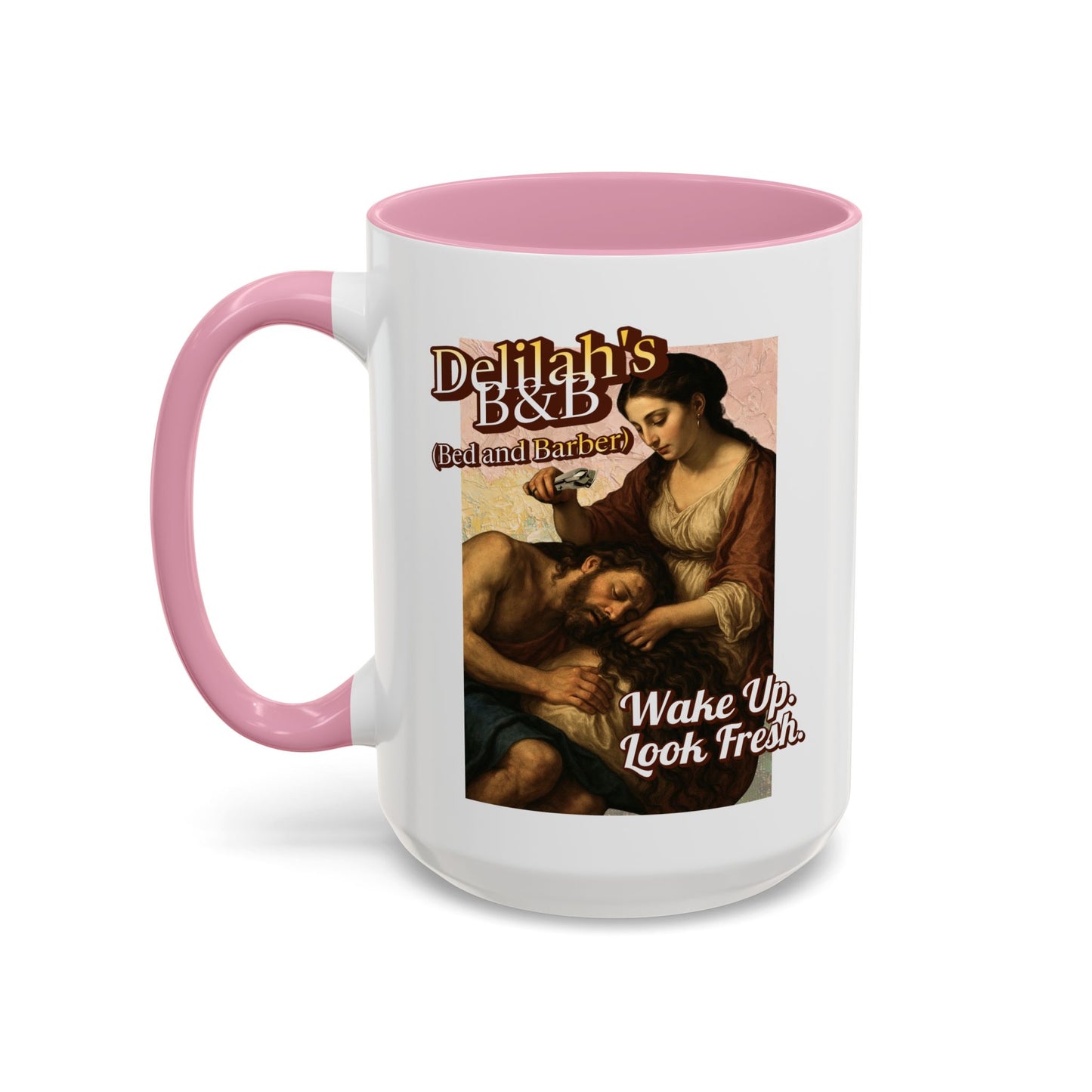 Funny Vintage Sampson Delilah's B&B Coffee Mug Bible Humor