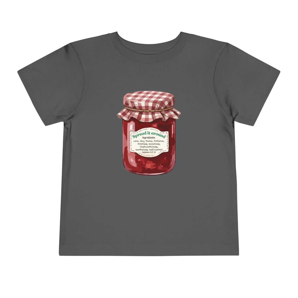 Fruit Of The Spirit "Spread it around" Jam Jar Toddler Tee — Cute Fruit Preserves Graphic Shirt For Bible Kids