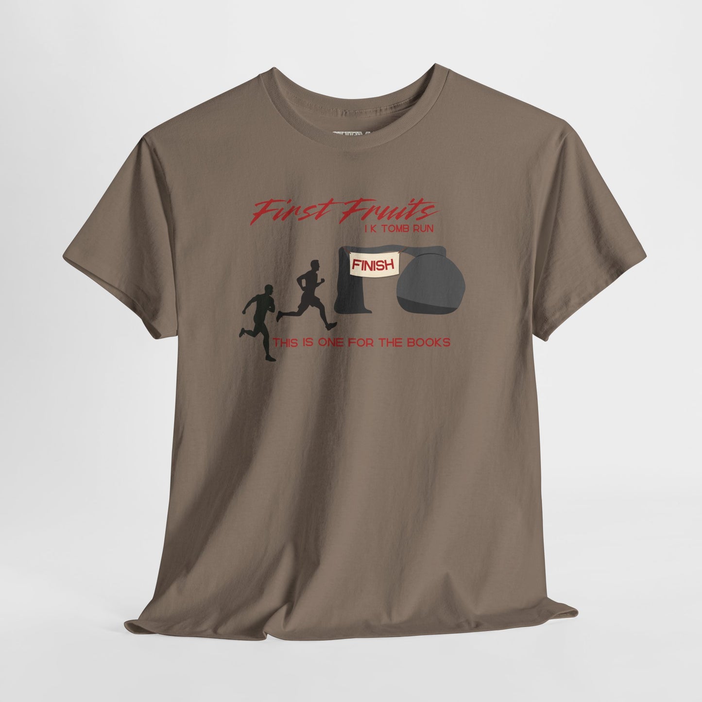 First Fruits 1k Tomb Run Unisex Tee - Funny Biblical Design