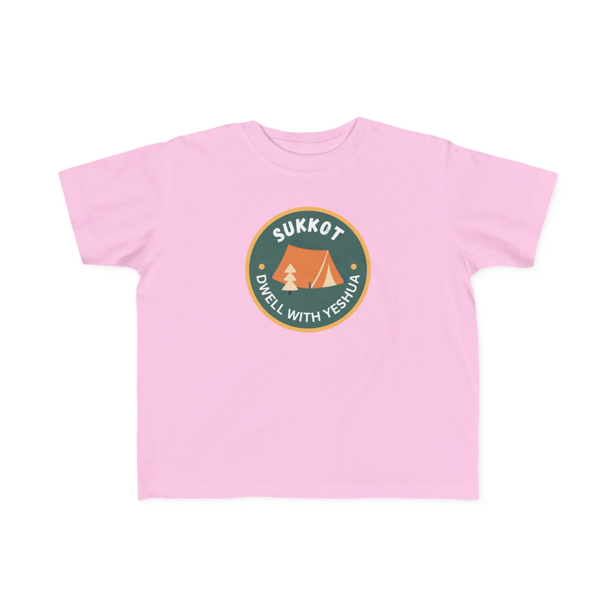 Sukkot Toddler Tee — “Dwell with Yeshua” Camping Badge (Canada)