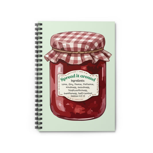 Jam Jar Notebook — "Spread It Around" Ruled Spiral Notebook (Inspirational Recipe Label)