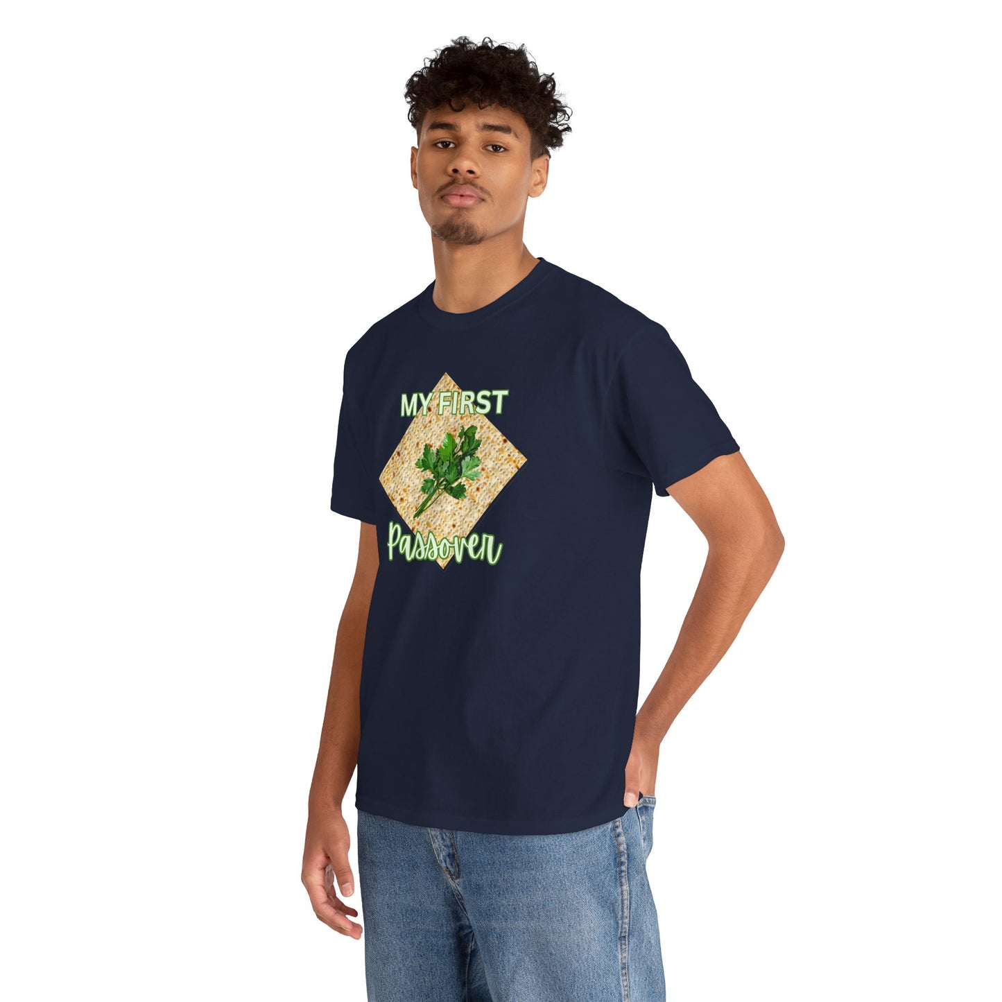 Adults My First Passover T‑Shirt — Seder Matzo & Parsley Pesach Tee