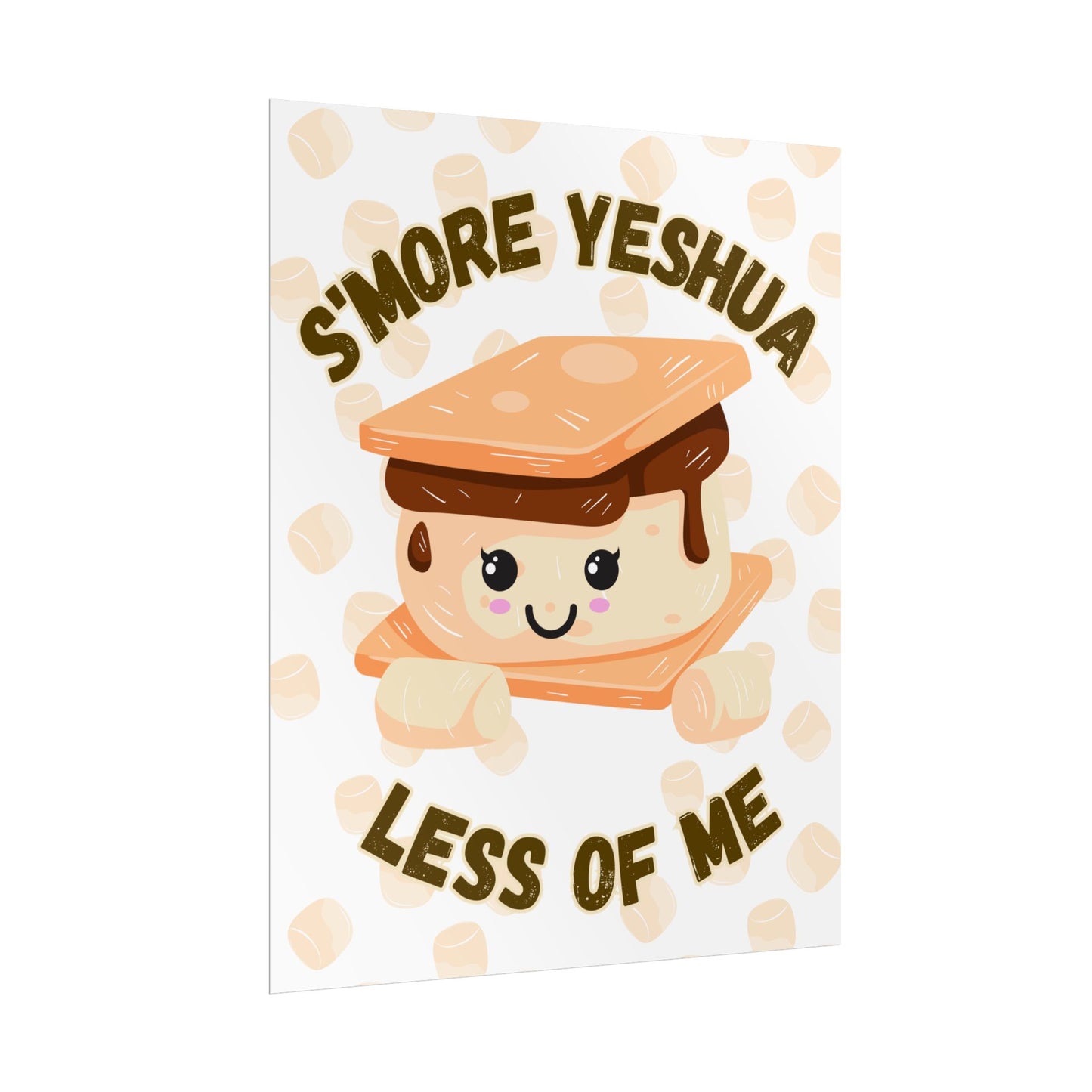 Cute S'more Yeshua Rolled Poster, Whimsical Wall Art, Sweet Kitchen Decor, Playful Gift Idea, Kids Room Wall Art