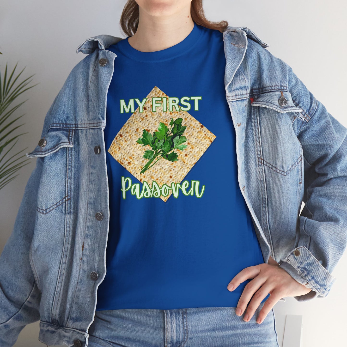 Adults My First Passover T‑Shirt — Seder Matzo & Parsley Pesach Tee
