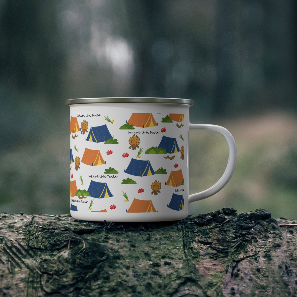 Enamel Sukkot Camping Mug