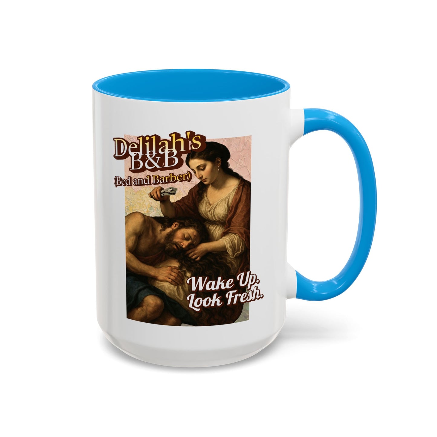 Funny Vintage Sampson Delilah's B&B Coffee Mug Bible Humor