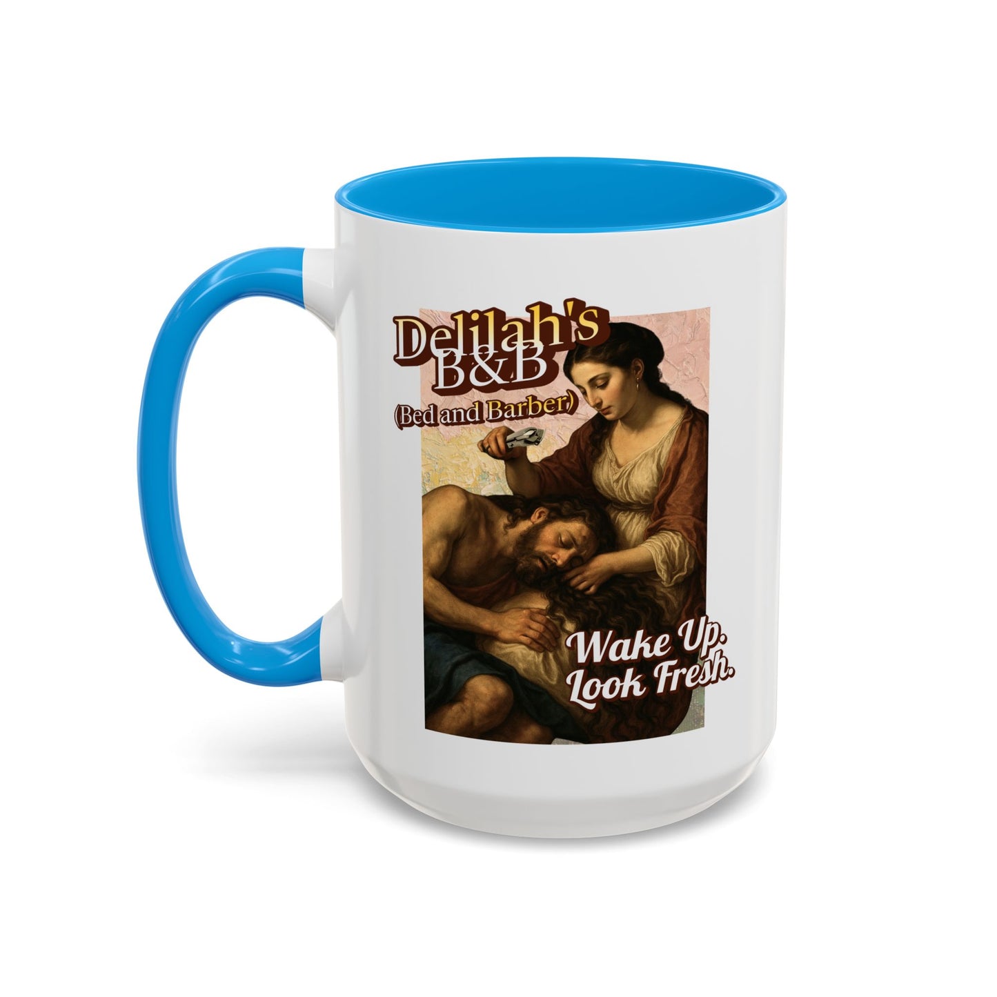 Funny Vintage Sampson Delilah's B&B Coffee Mug Bible Humor