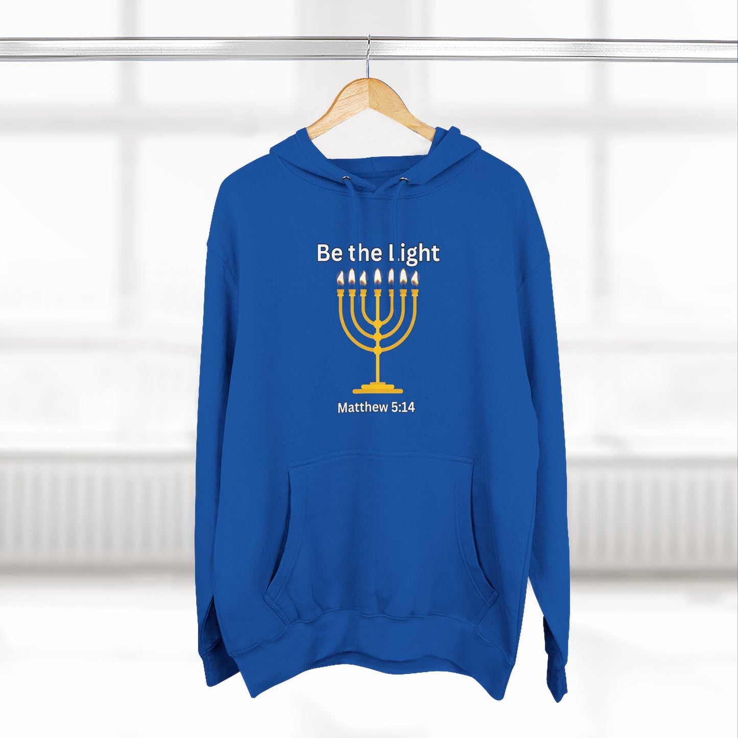 Be The Light Menorah Three-Panel Fleece Hoodie