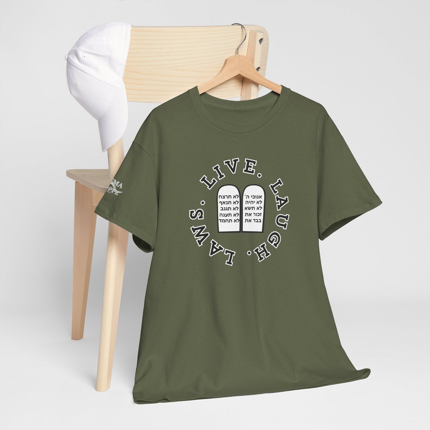 Live Laugh Laws T‑Shirt — Legal Humor Tee with Open Book Graphic