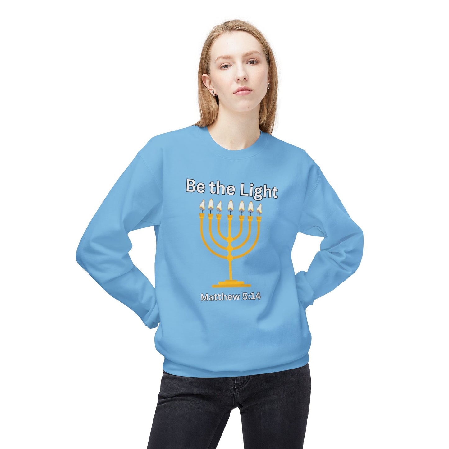 Be The Light Unisex Midweight Softstyle Fleece Crewneck Sweatshirt