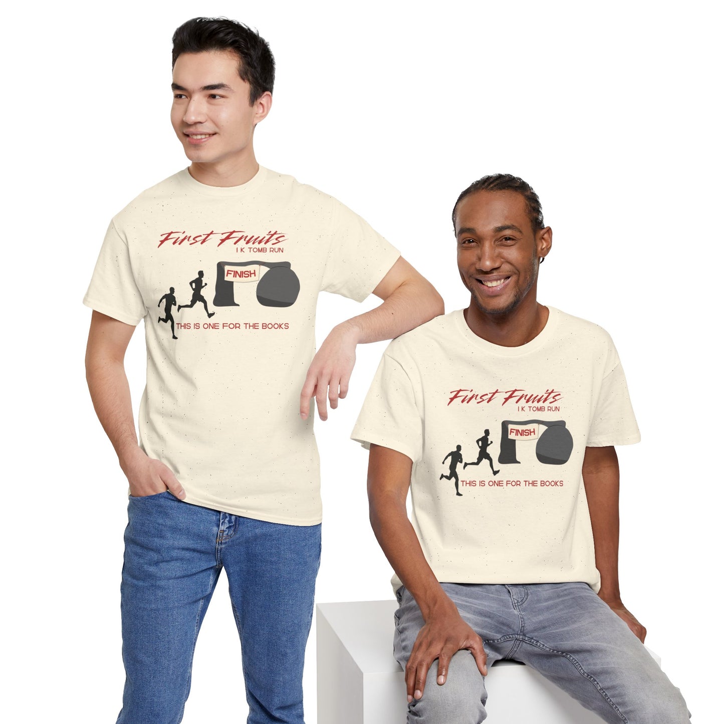 First Fruits 1k Tomb Run Unisex Tee - Funny Biblical Design