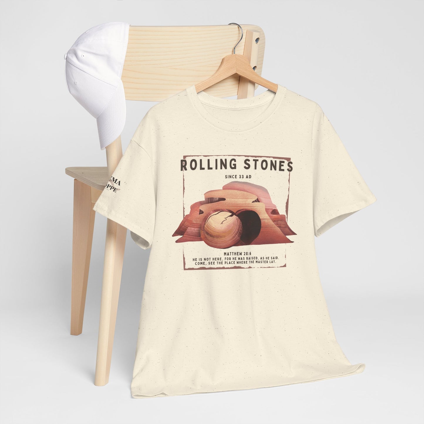 Rolling Stones Since 33 AD Biblical Graphic Tee — "Hebrew Hahas" Vintage Faith Shirt