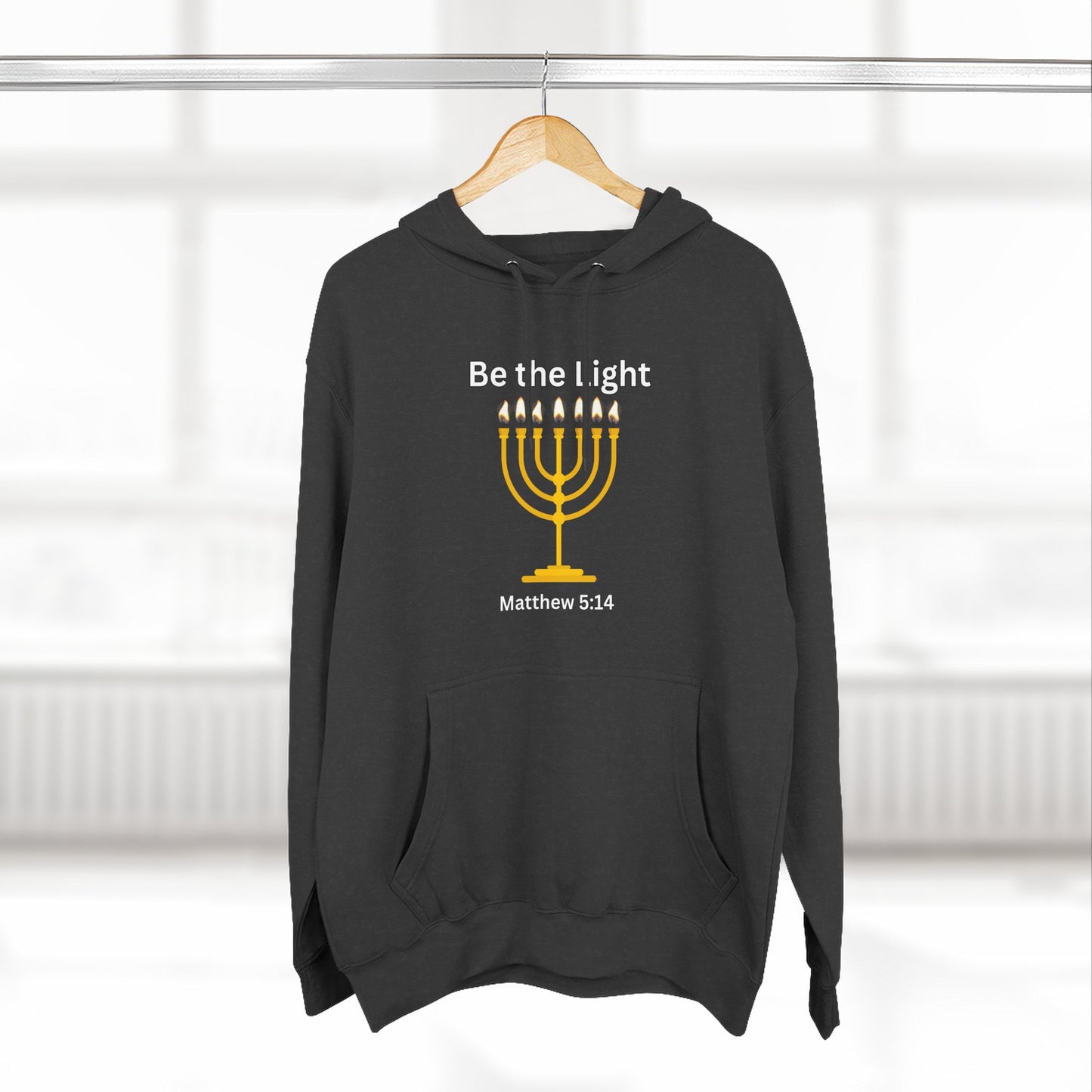 Be The Light Menorah Three-Panel Fleece Hoodie