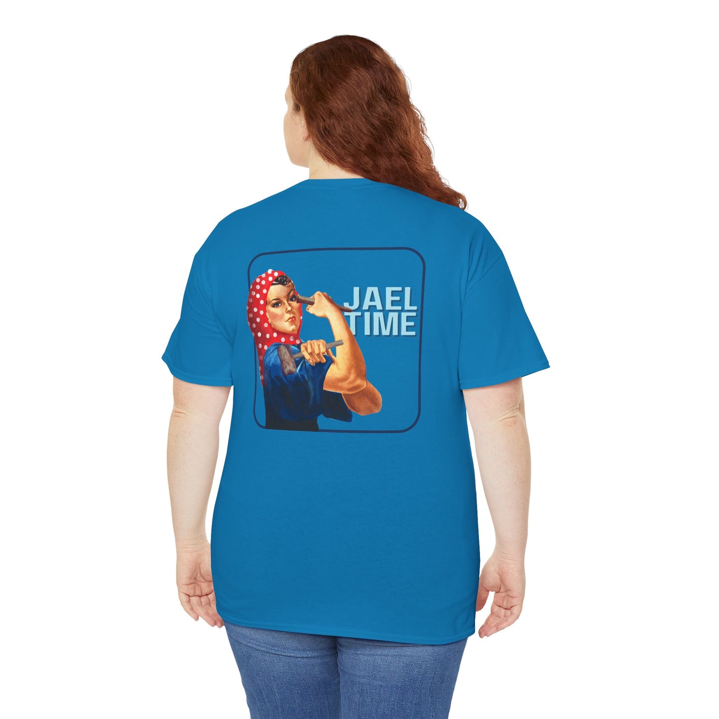 'Jael Time' Humorous Bible Story T-Shirt with Tent Peg and Hammer Design Cotton Tee