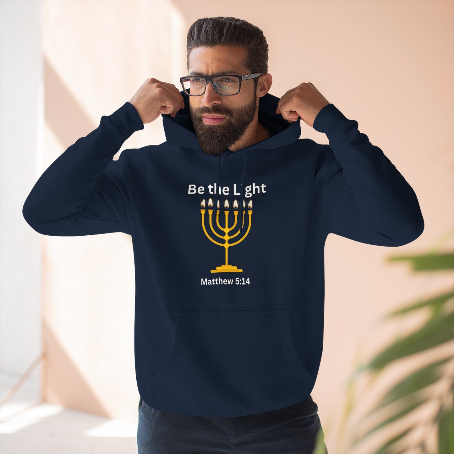 Be The Light Menorah Three-Panel Fleece Hoodie
