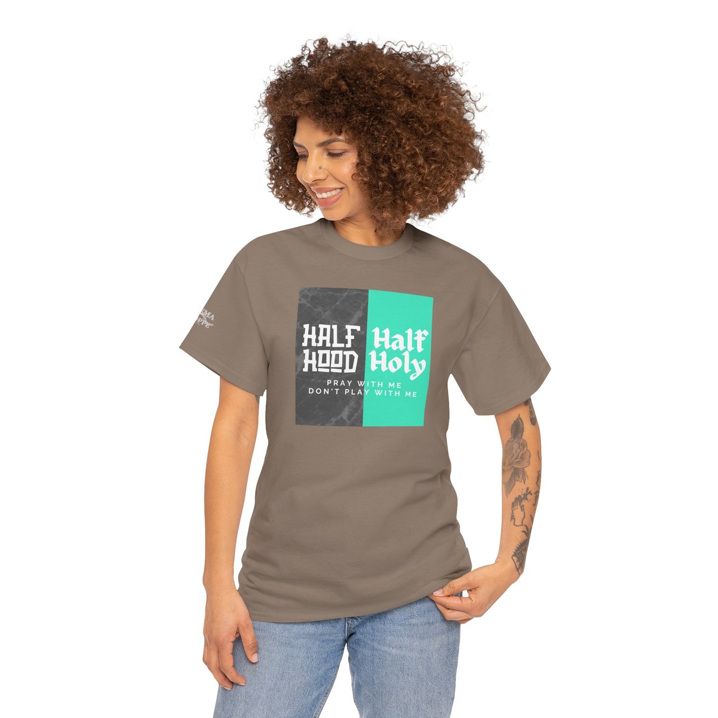 Half Hood/Half Holy Unisex Heavy Cotton Tee
