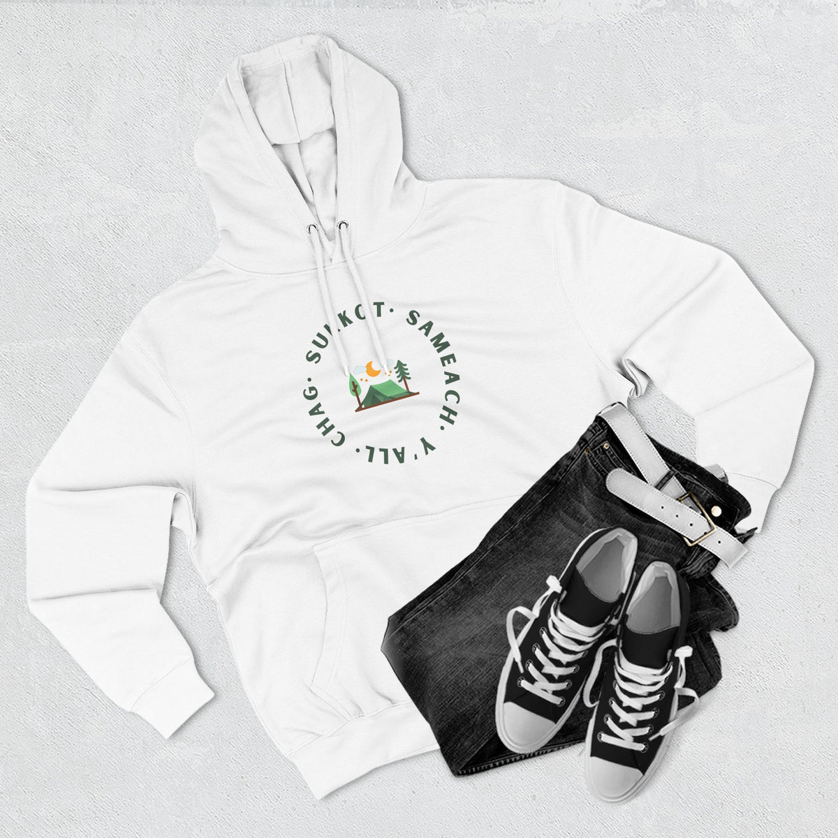 Chag Sukkot Three-Panel Fleece Hoodie