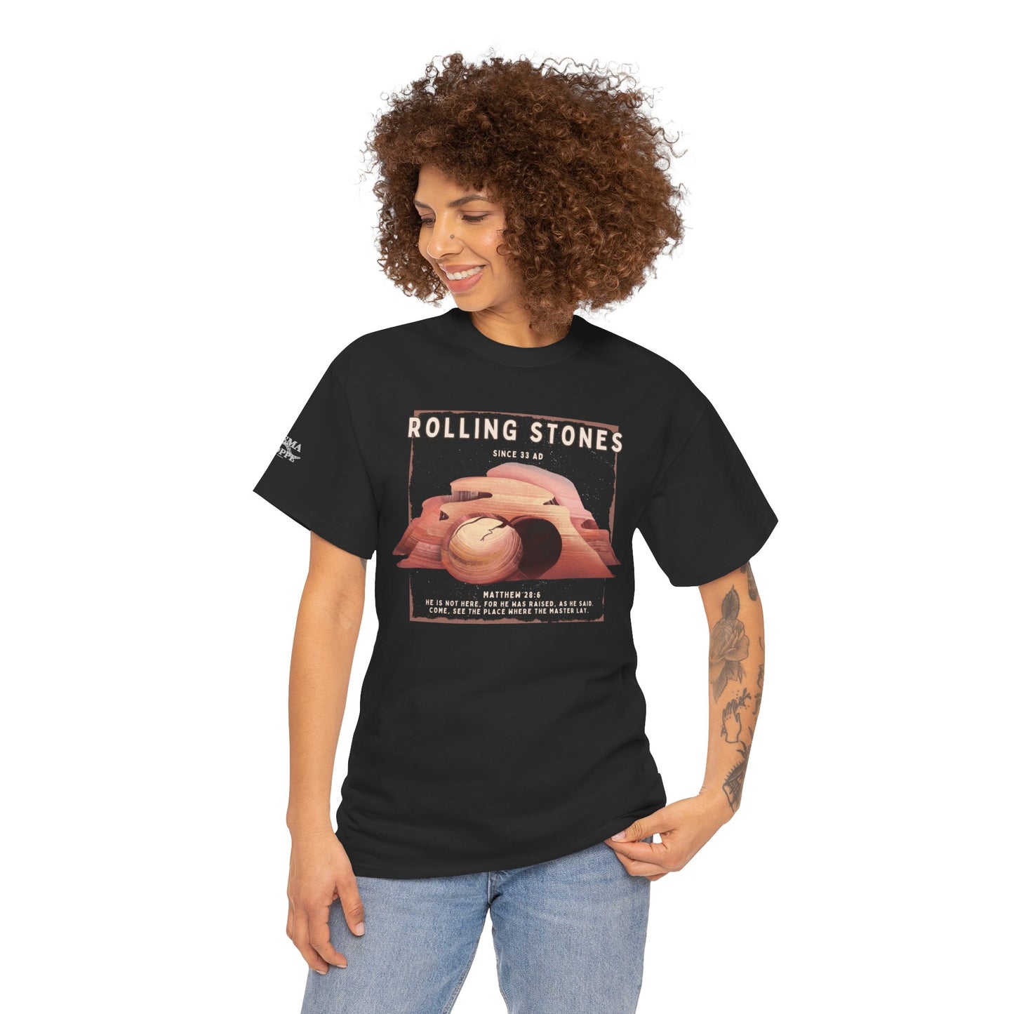 Rolling Stones Since 33 AD Biblical Graphic Tee — "Hebrew Hahas" Vintage Faith Shirt
