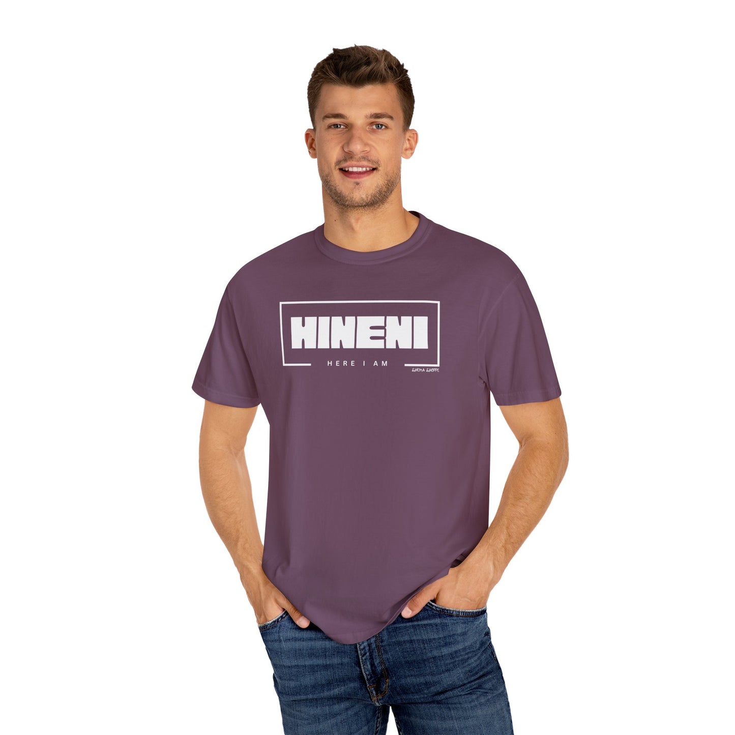 Hineni Hebrew Unisex T-Shirt - Here I am Comfort Color Cotton Shirt