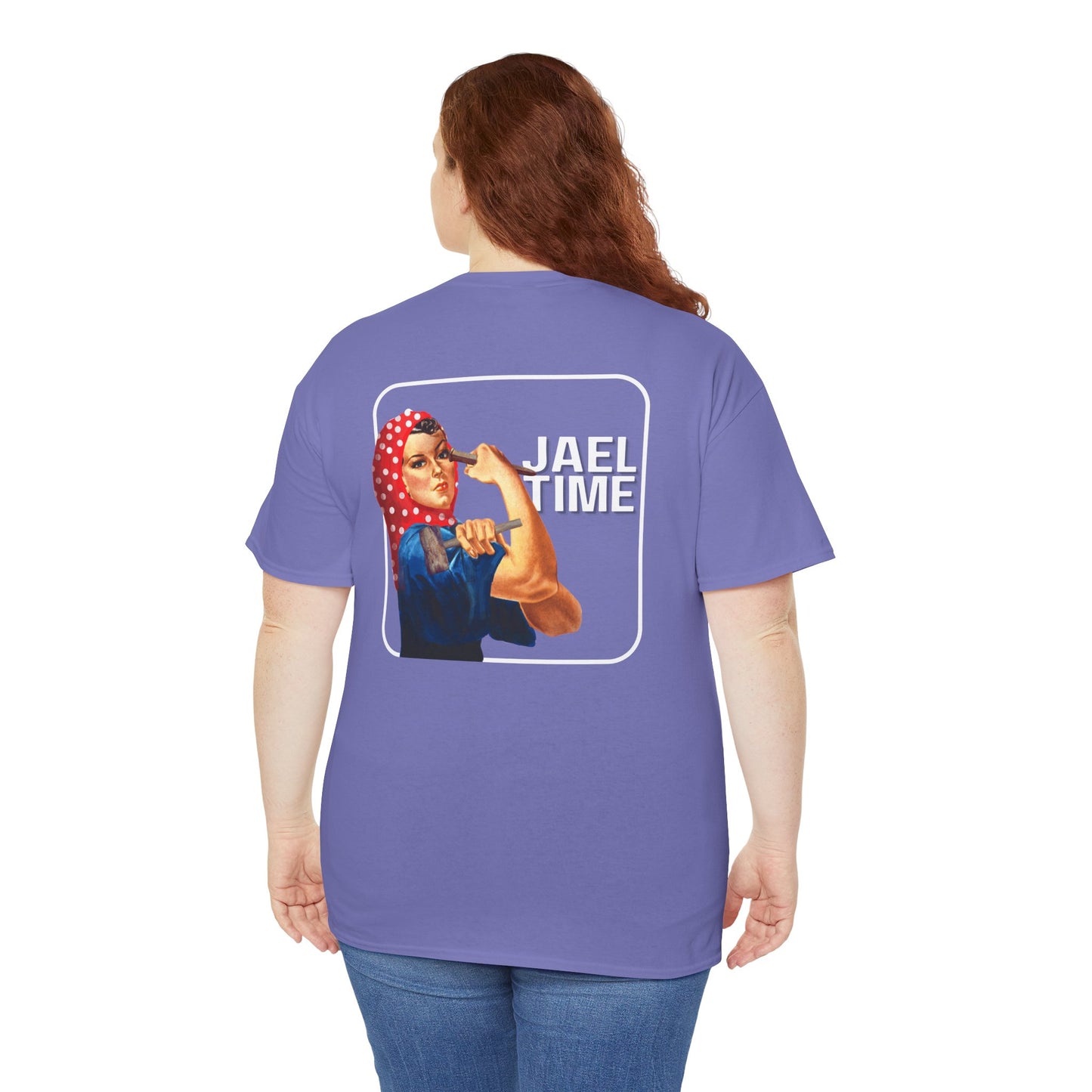 'Jael Time' Humorous Bible Story T-Shirt with Tent Peg and Hammer Design Cotton Tee
