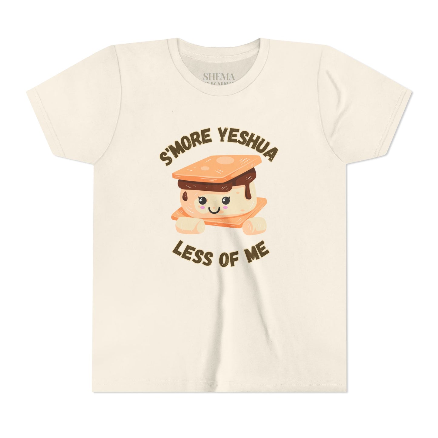 Youth T-Shirt - More Yeshua, Less of Me Shirt Cute S'mores for Sukkot