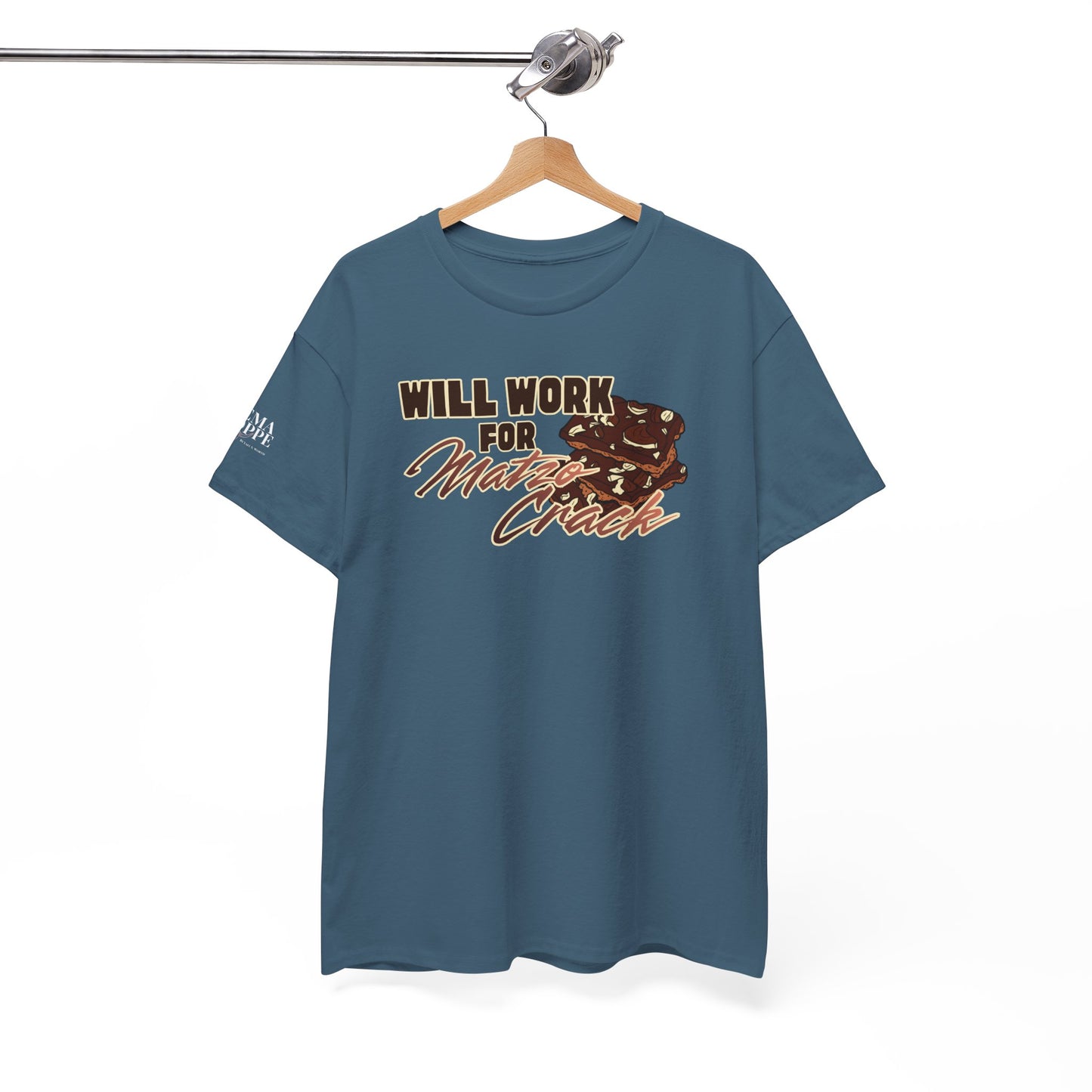 Will Work for Matzo Crack Funny Passover Unleavened Bread T‑Shirt